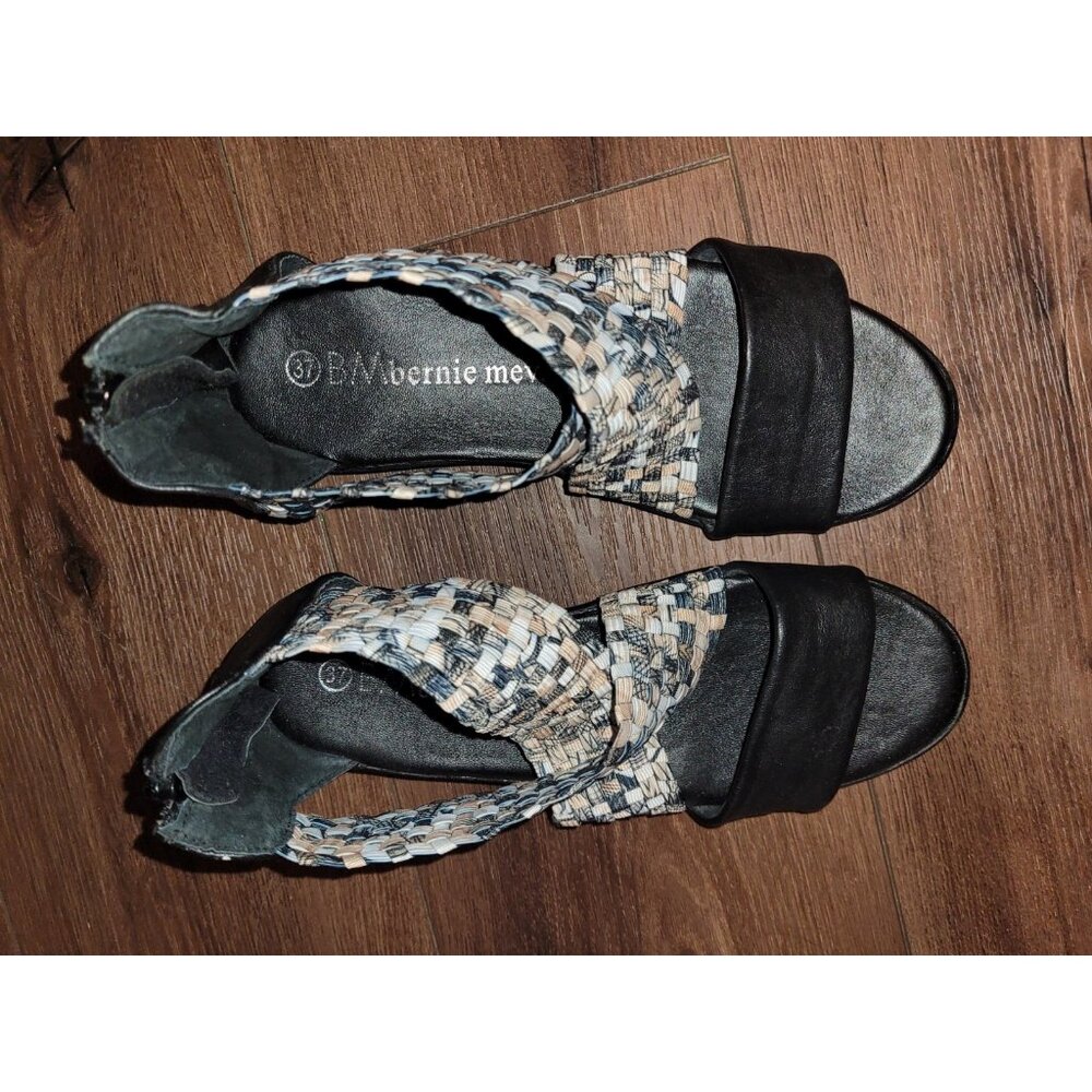 BERNIE MEV Sandals WOMENS LAURA STRAPPY Size 6.5 EU 37 BLACK LEATHER SHOES EUC - Picture 6 of 8